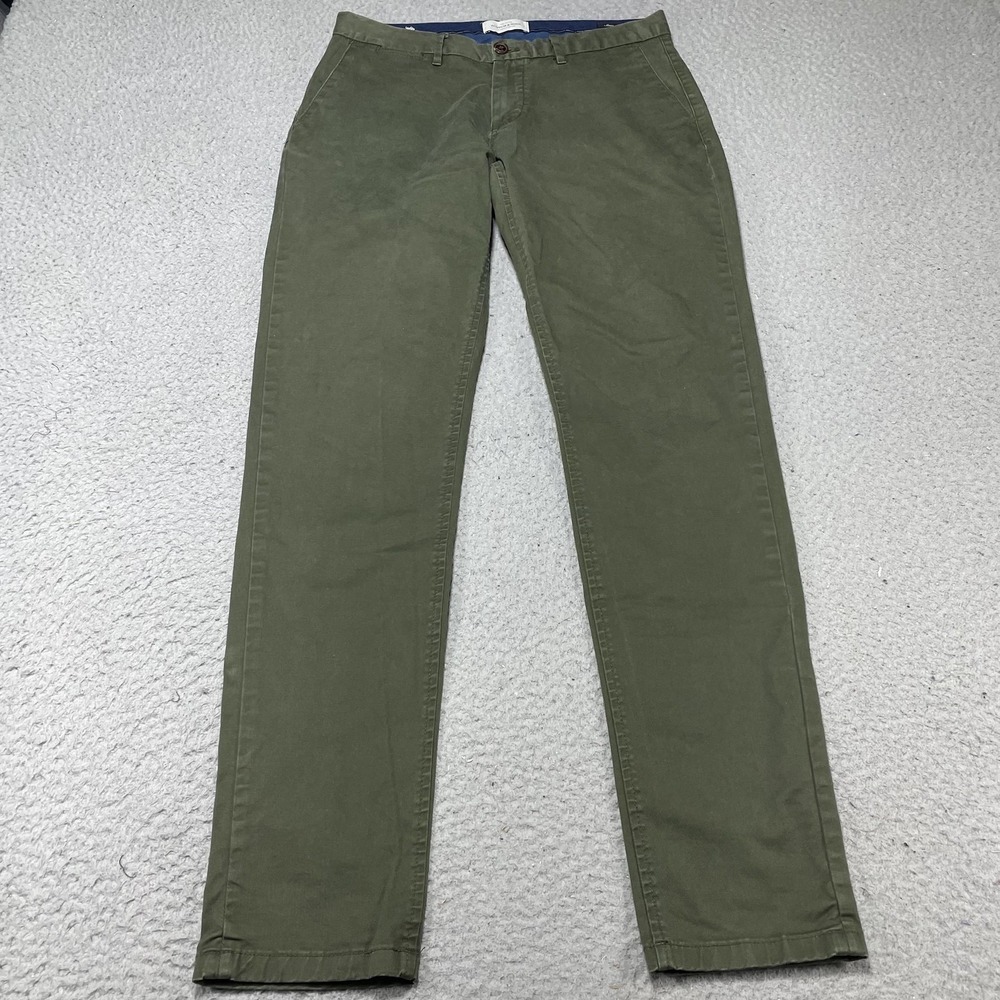 Scotch & Soda Stuart Pants Mens 29x32‎ Green Stretch Chino Straight Leg Casual